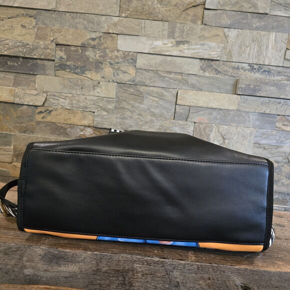 Destiny By Nicole Lee Money Zipper Tote Bag W Shoulder Strap Orange Blue Black - Picture 8 of 9